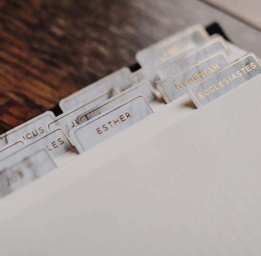 White/Gold Marble Bible Tabs